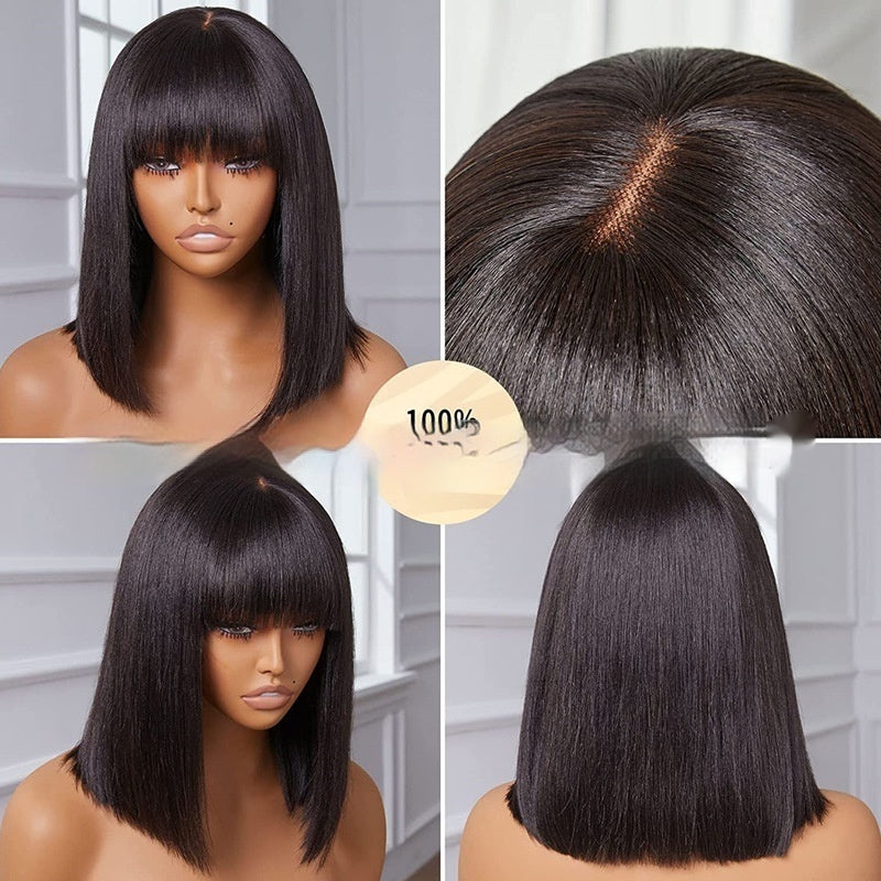 Bobo Real Human Hair Front Lace Wig