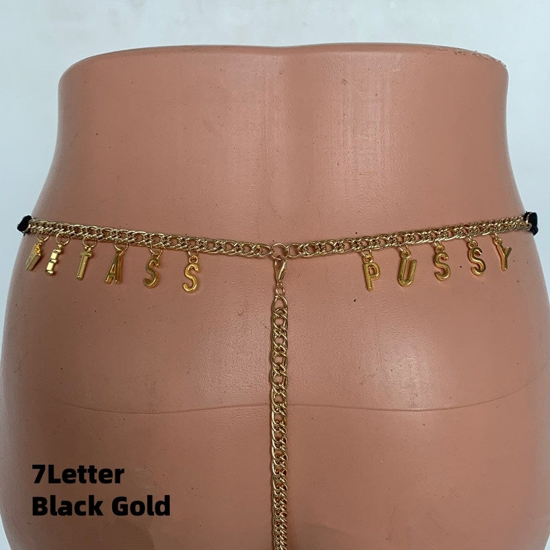 Exy Women Custom Thong With Letter Name Personality G-String Panties Underwear Waist Body Chain Lace Thongs Jewelry Gift