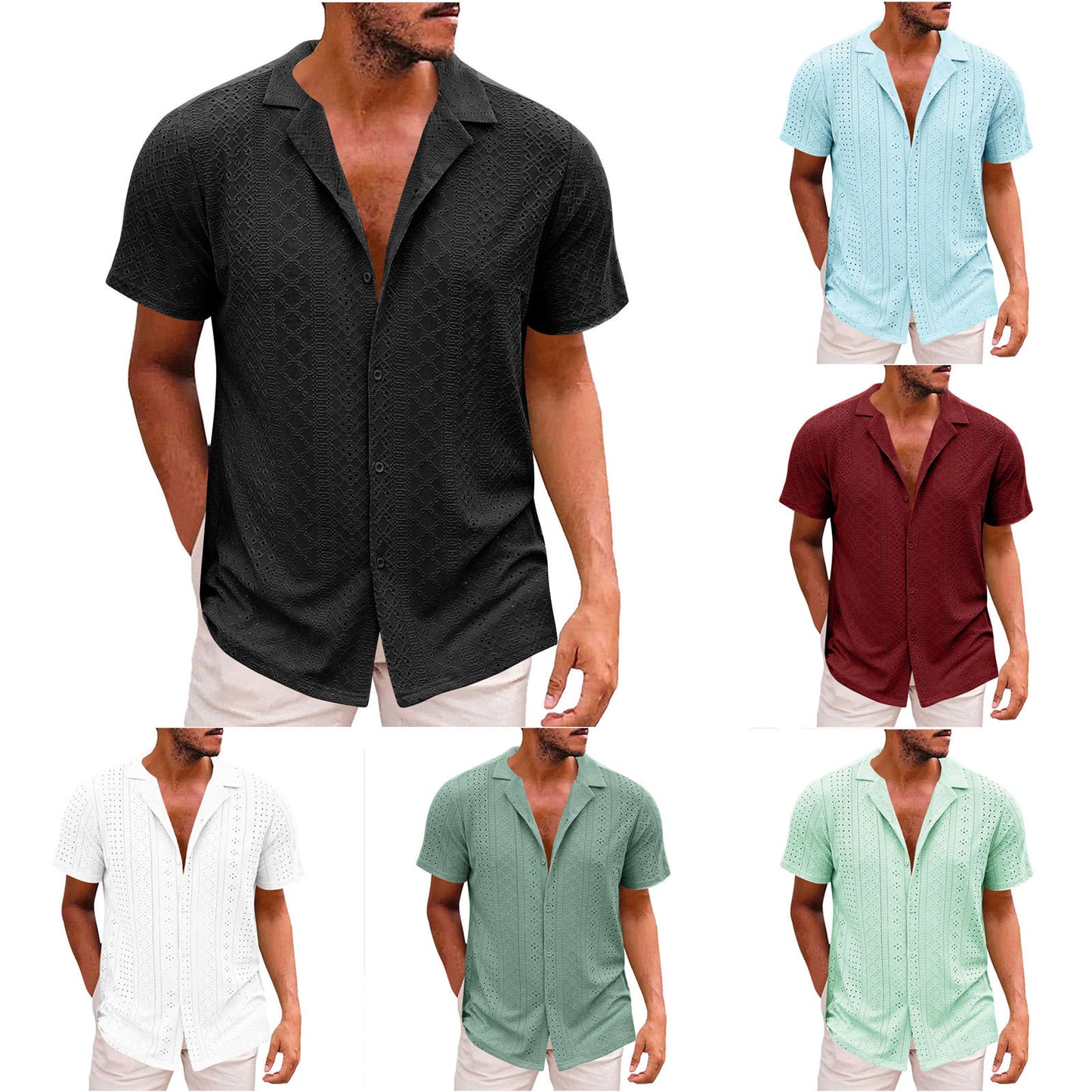 Breathable Lightweight Lapel Men's Casual Shirt